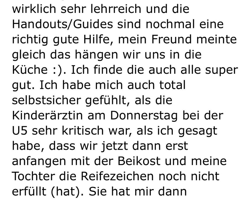 Nachricht einer Kundin an Laura