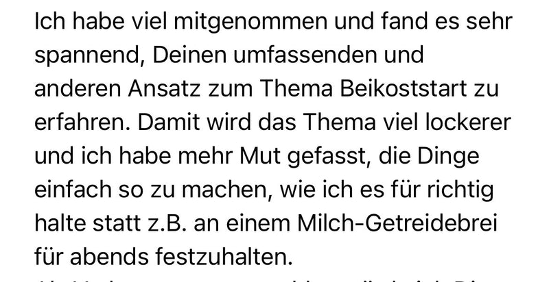 Nachricht einer Kundin an Laura