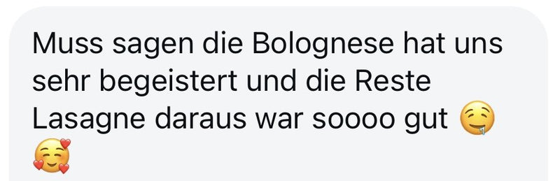 Nachricht einer Kundin an Laura