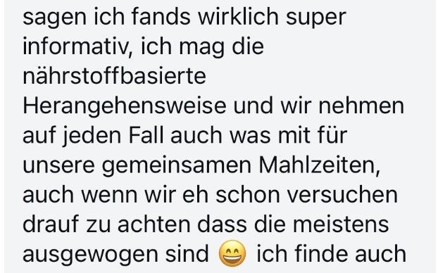 Nachricht einer Kundin an Laura