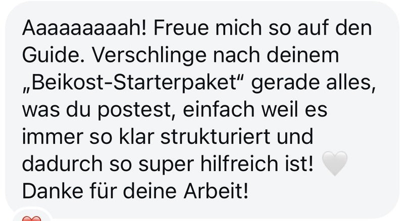 Nachricht einer Kundin an Laura