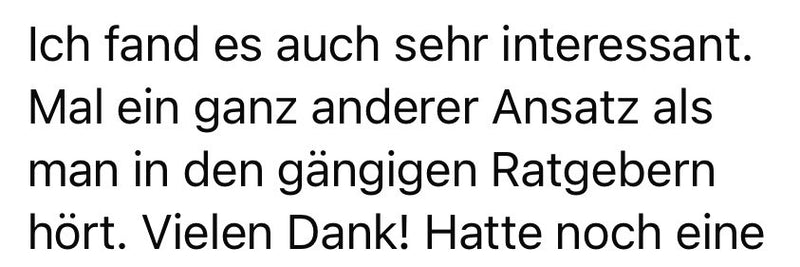 Nachricht einer Kundin an Laura
