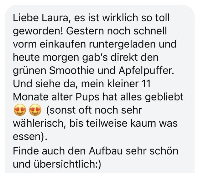 Nachricht einer Kundin an Laura