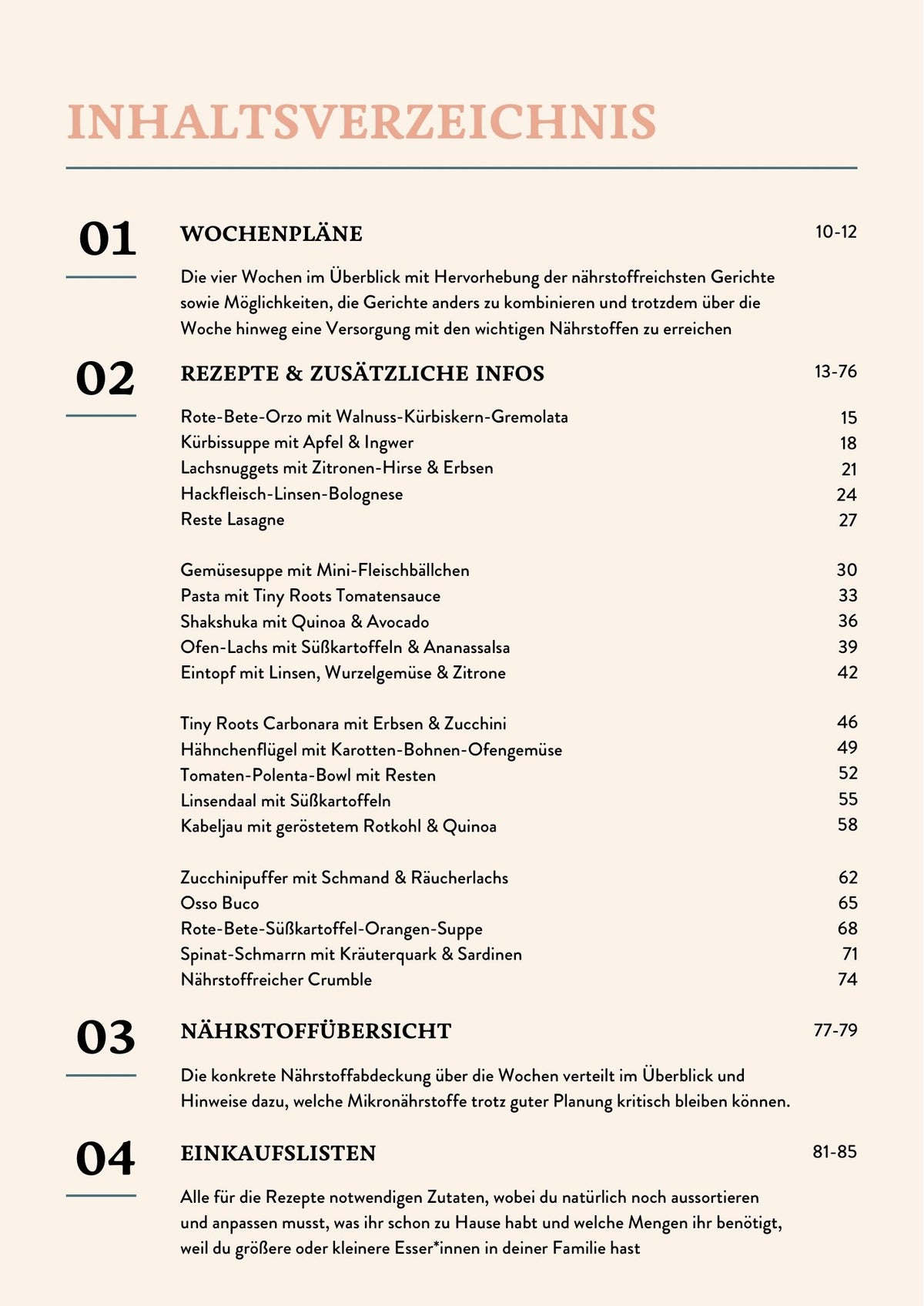 Wochenplanpaket: Beispielseite